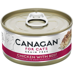 CANAGAN Conserva pentru pisici, cu Pui si Vita 75g