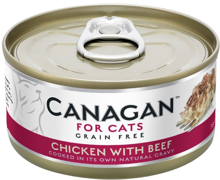 CANAGAN Conserva pentru pisici, cu Pui si Vita 75g