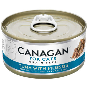 CANAGAN Conserva pentru pisici, cu Ton si Midii 75g