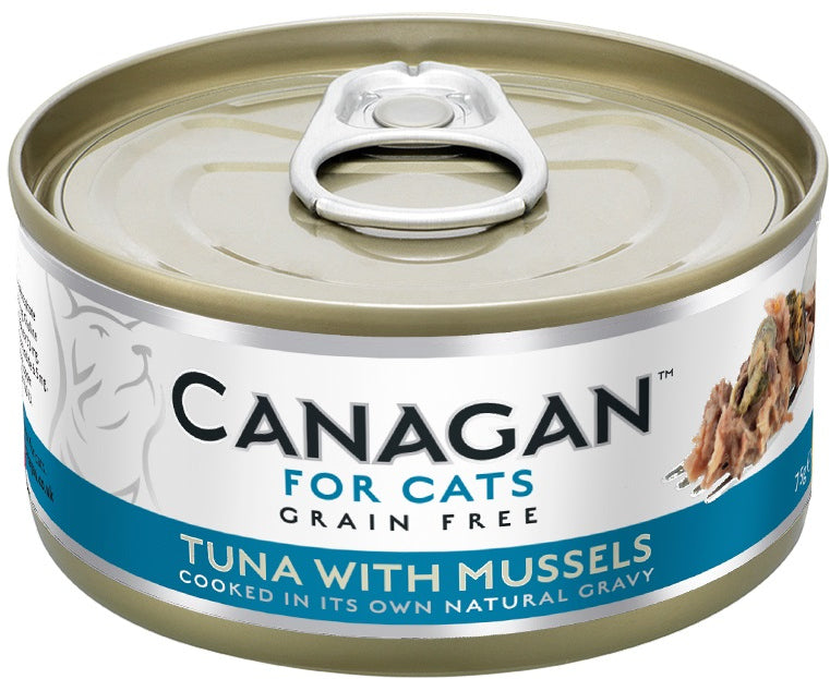 CANAGAN Conserva pentru pisici, cu Ton si Midii 75g
