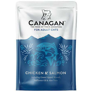 CANAGAN Plic hrana umeda pentru pisici, cu Pui si Somon 85g