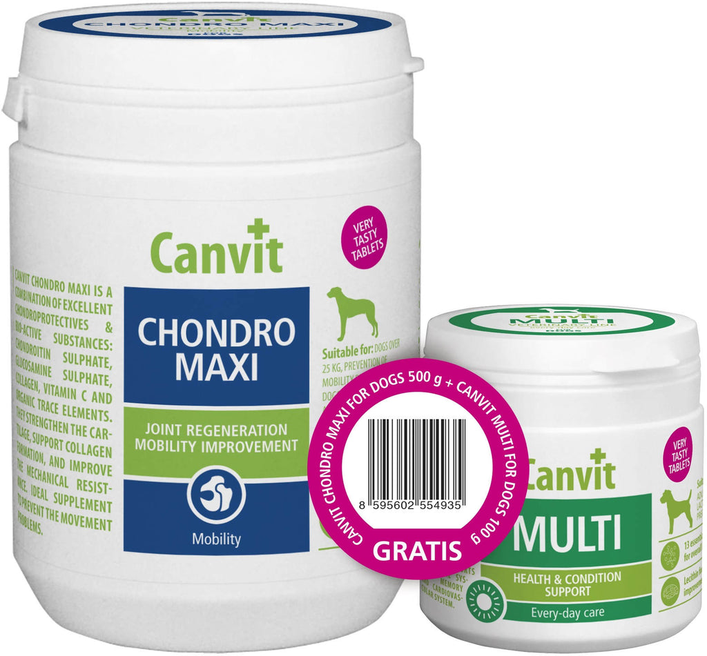CANVIT Pachet PROMO Chondro Maxi 500g + Multi 100g, pentru caini
