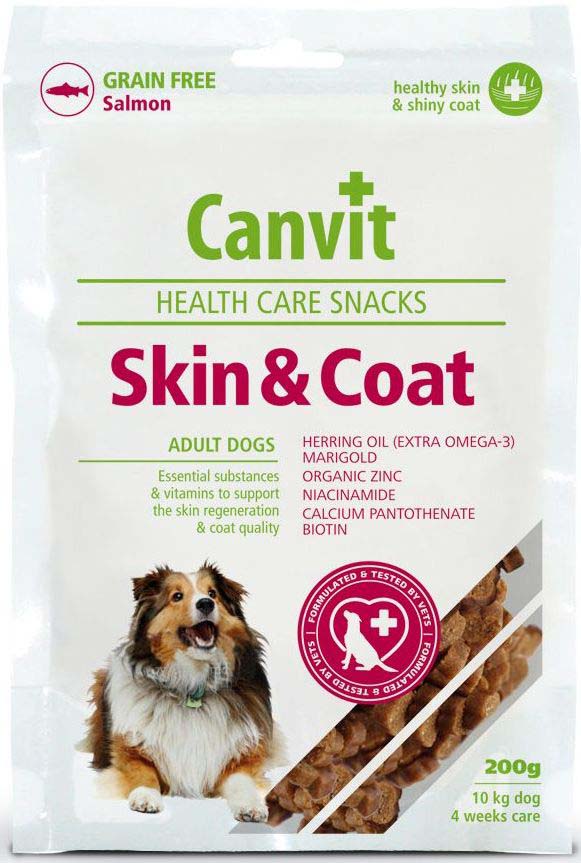 CANVIT Skin & Coat Delicatesa pentru caini, fara cereale cu Somon 200g