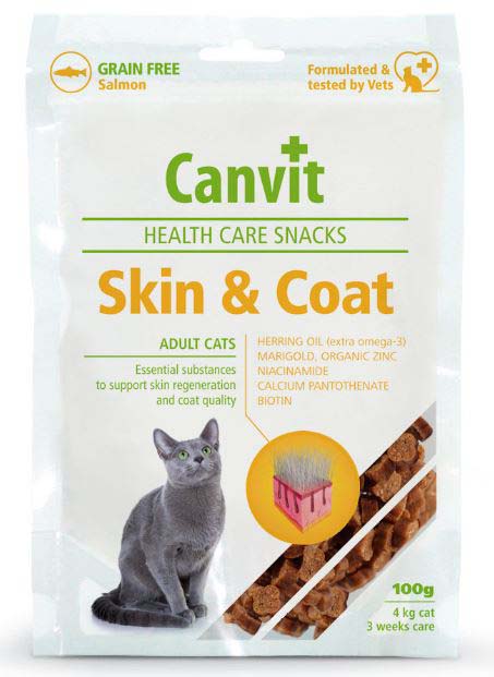 CANVIT Skin & Coat Delicatesa pentru pisici, fara cereale, cu Somon 100g