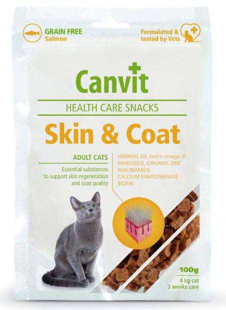 CANVIT Skin & Coat Delicatesa pentru pisici, fara cereale cu Somon 100g