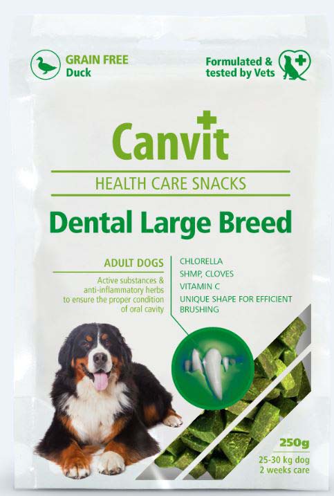 CANVIT Snack Dental Delicatesă pentru câini de talie mare, fără cereale 250g - Maxi-Pet.ro