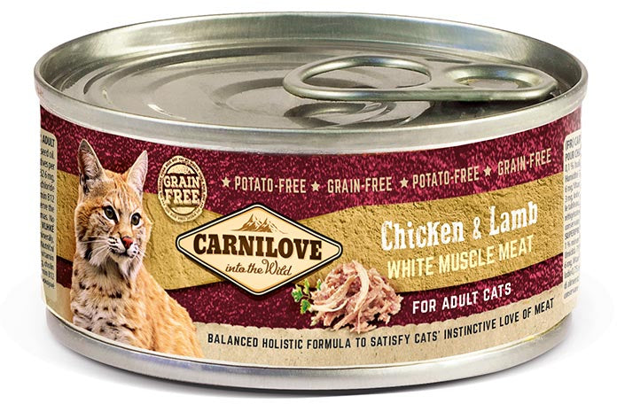 CARNILOVE Conserva pentru pisici, cu Pui si Miel 100g