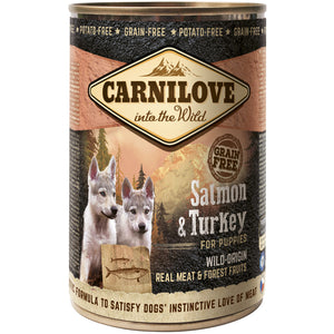 CARNILOVE Conserva pentru PUPPY, cu Somon si Curcan 400g