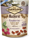 CARNILOVE Crunchy Recompense pentru câini, cu Macrou şi Zmeură 200g