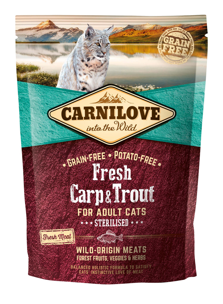 CARNILOVE Fresh Pastrav si Crap, fara cereale si cartofi 400g
