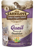 CARNILOVE Plic pentru pisici sterilizate, cu Prepeliţă şi păpădie 85g