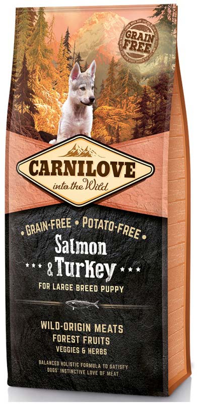 CARNILOVE PUPPY Large Somon si curcan, fara cereale