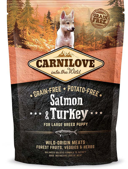 CARNILOVE PUPPY Large Somon si curcan, fara cereale 1,5kg