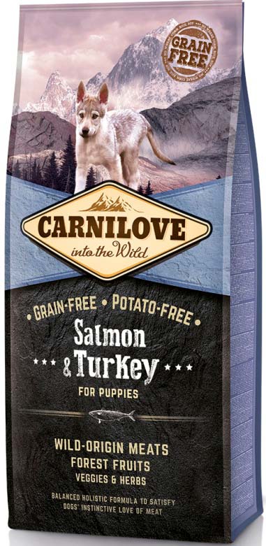 CARNILOVE PUPPY Somon si curcan, fara cereale 12kg