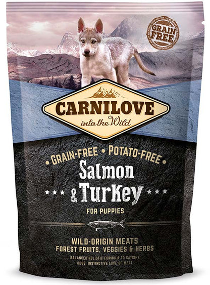 CARNILOVE PUPPY Somon si curcan, fara cereale 1,5kg