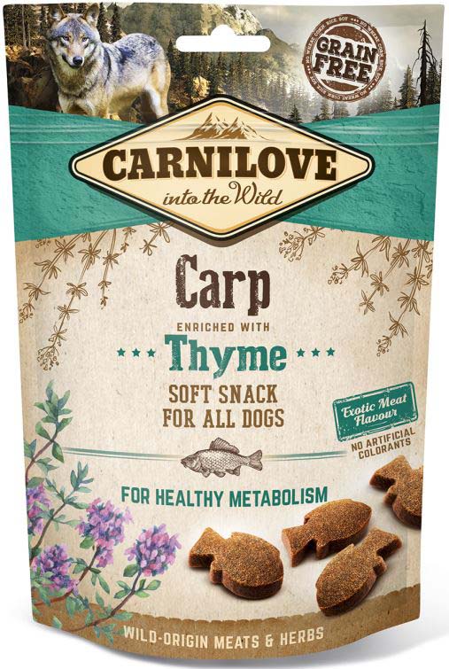 CARNILOVE Semi Moist Recompense pentru caini, cu Crap si Cimbru 200g
