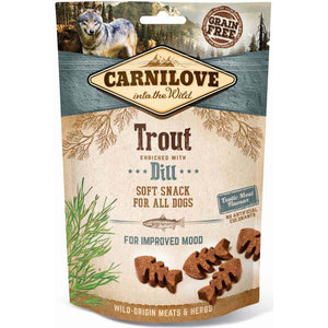 CARNILOVE Semi Moist Recompense pentru caini, cu Pastrav si Marar 200g