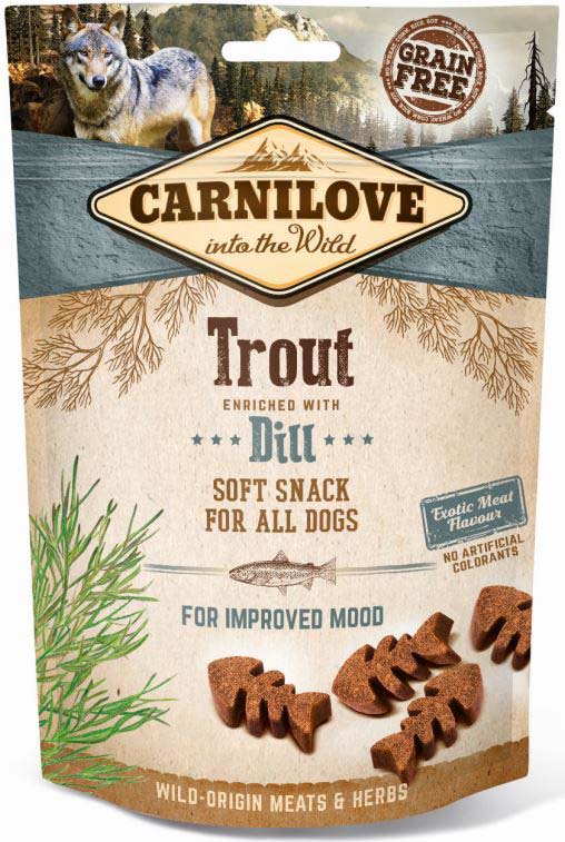 CARNILOVE Semi Moist Recompense pentru caini, cu Pastrav si Marar 200g
