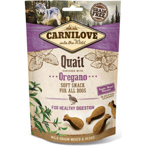 CARNILOVE Semi Moist Recompense pentru caini, cu Prepelita si Oregano 200g