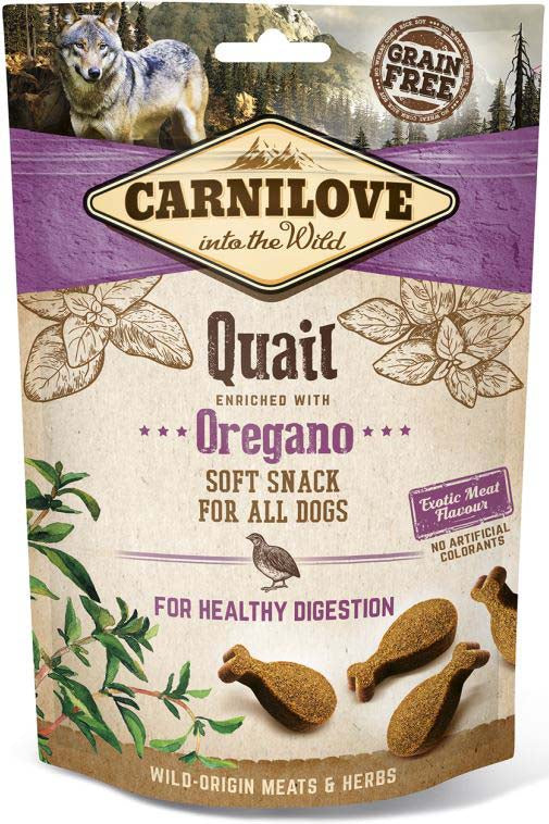 CARNILOVE Semi Moist Recompense pentru caini, cu Prepelita si Oregano 200g