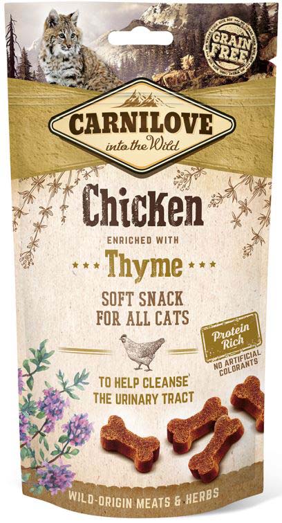 CARNILOVE Semi Moist Recompense pentru pisici, cu Pui si Cimbru 50g