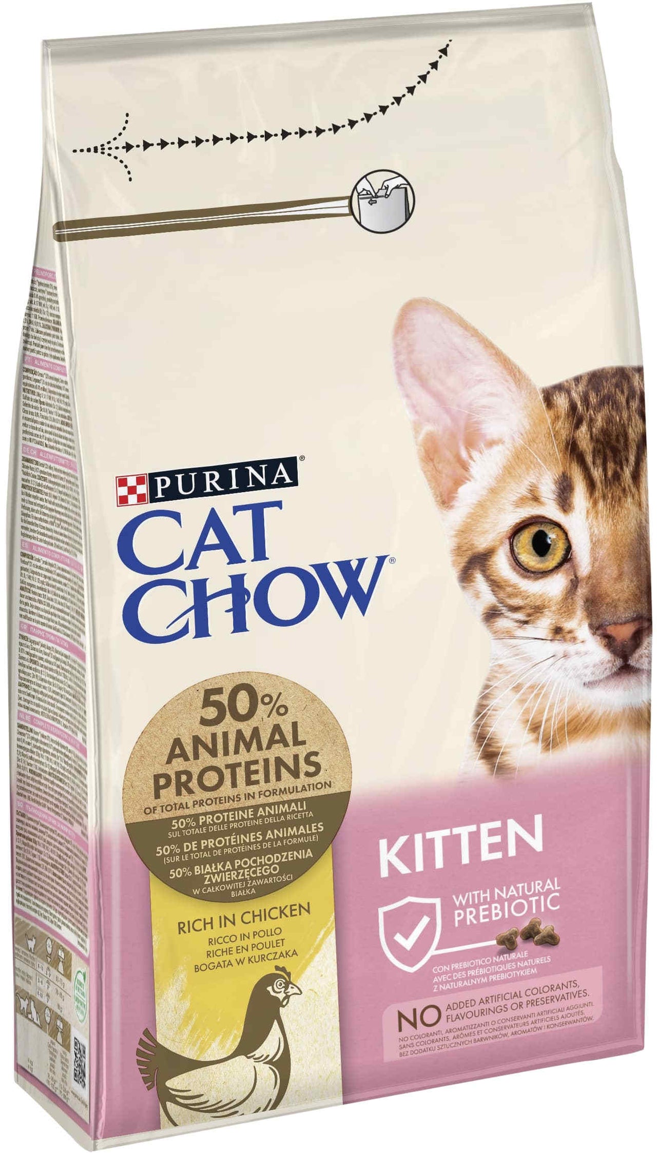 CAT CHOW Hrana uscata KITTEN pentru pisicute si pisici gestante, cu Pui 