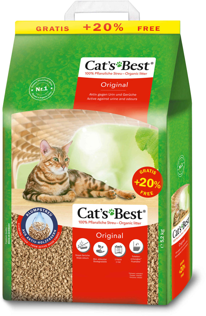 CAT'S BEST The Power of Nature Original Asternut vegetal pentru pisici 10L+2L