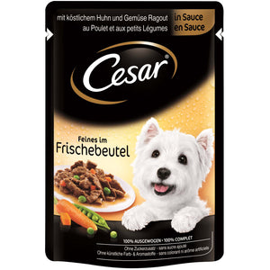 CESAR Plic hrana umeda pentru caini Pui si Legume in Sos 100g