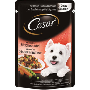 CESAR Plic hrana umeda pentru caini Vita si Legume in Aspic 100g