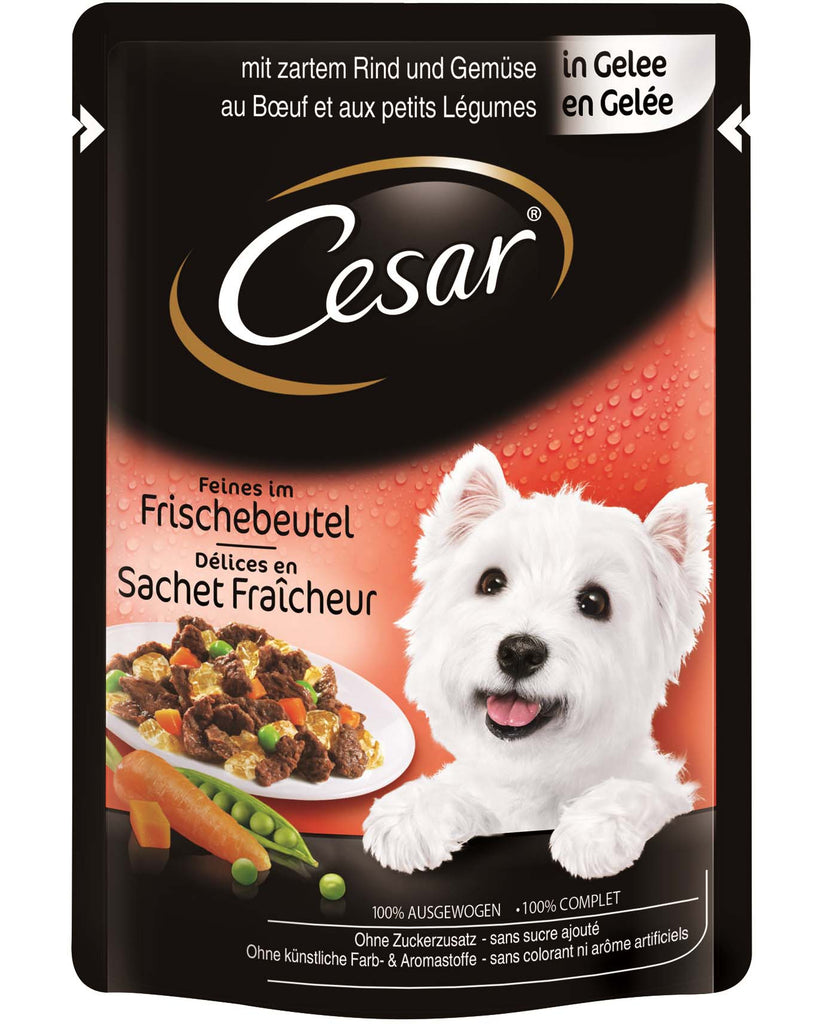CESAR Plic hrana umeda pentru caini Vita si Legume in Aspic 100g