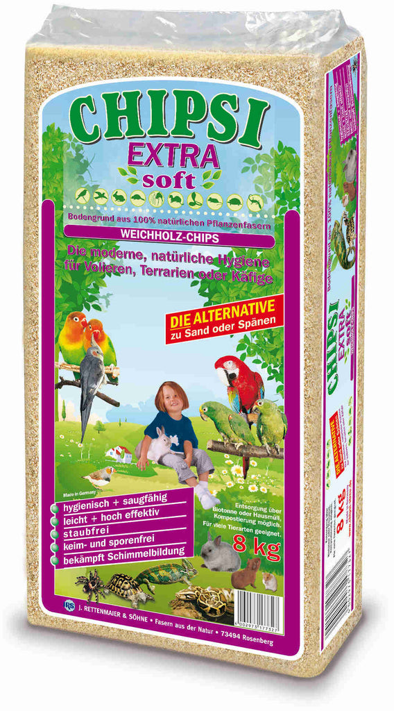 CHIPSI Extra Soft Rumeguş pentru păsări, animale mici şi reptile 8 kg - Maxi-Pet.ro