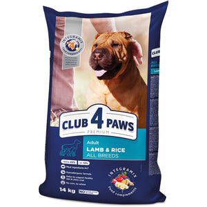 CLUB 4 PAWS Hrana uscata pt caini Adult, cu Miel si Orez 14kg