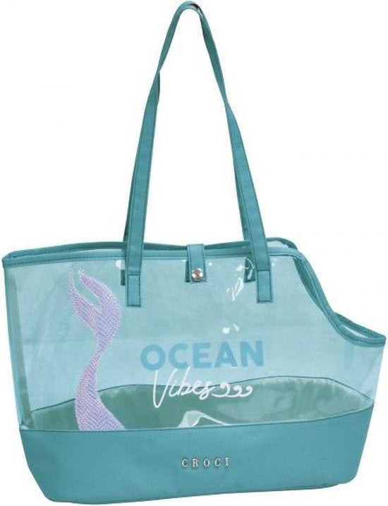 CROCI Geanta Ocean Wave pentru caini, 40x16x30cm, Turcoaz