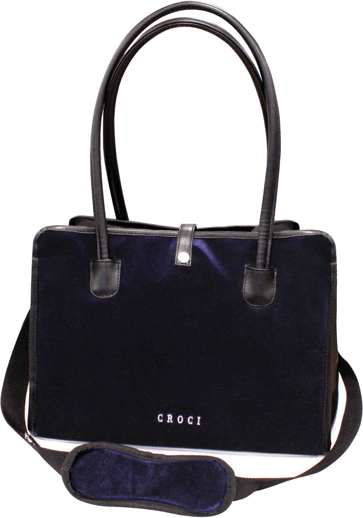 CROCI Geanta VELOUR pentru plimbare caini, 40x22x30cm, Negru