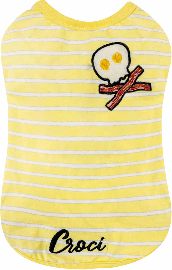 CROCI Tricou pentru caini, model Ou cu bacon