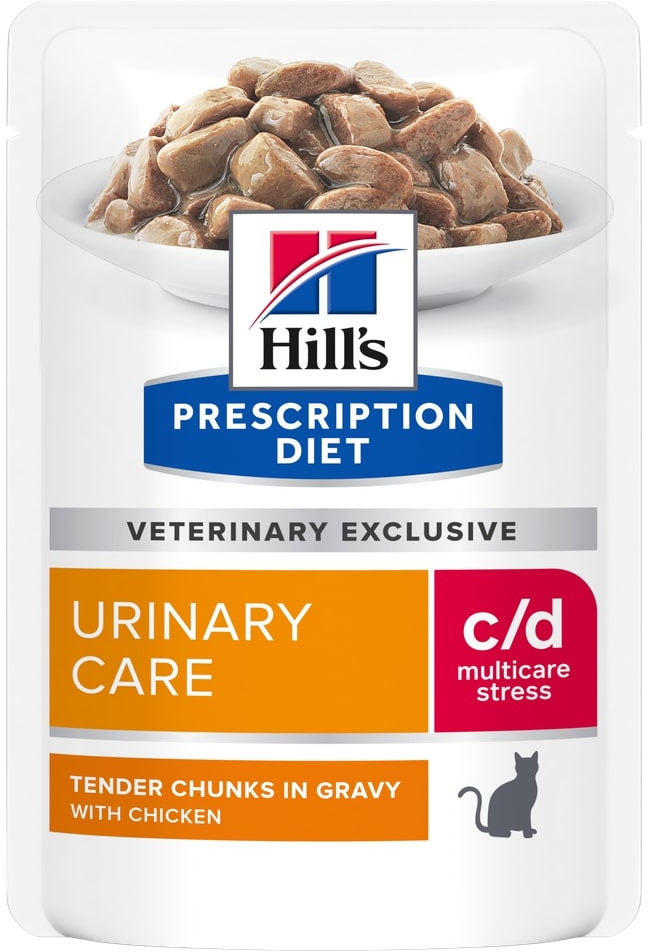 HILL's PD FELINE C/D Urinary Stress Plic pt vezica urinara si uretra, cu Pui 85g