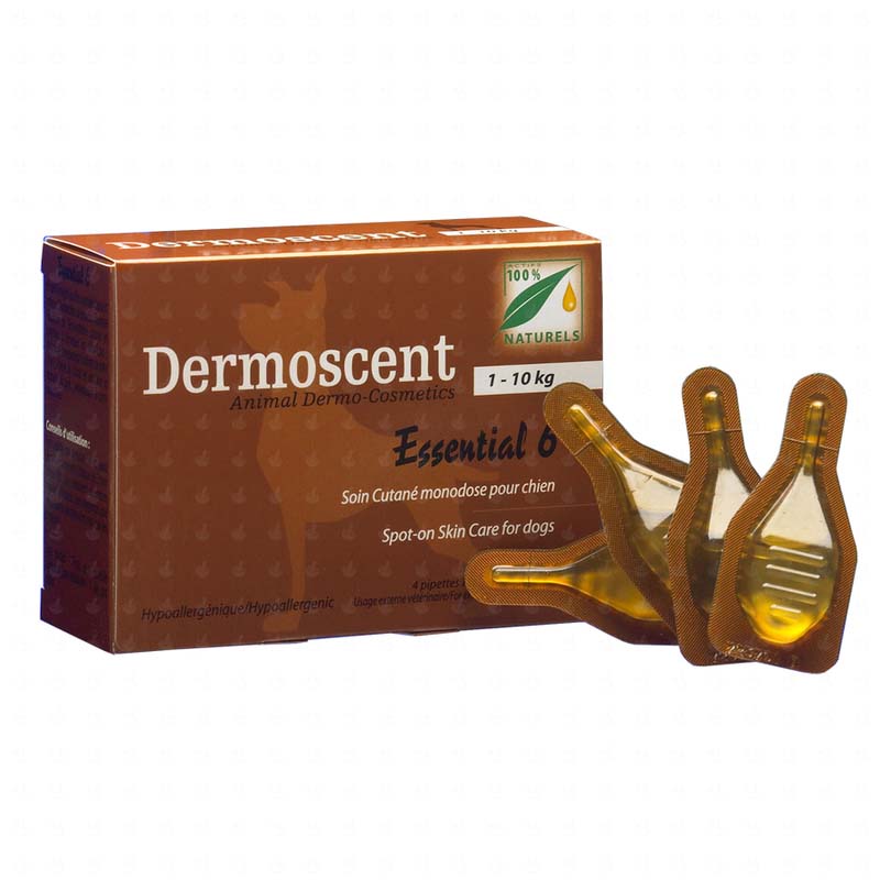 DERMOSCENT Essential 6 Spot-On caini, pentru ingrijirea pielii, 4 pipete 