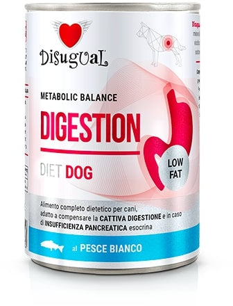DISUGUAL Digestion Low Fat conserva pentru caini, cu carne de peste alb 400g