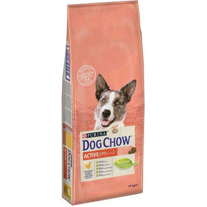 DOG CHOW Hrana uscata pt caini Adult ACTIVE, cu Pui si Orez 14kg