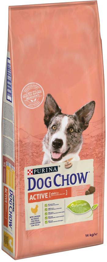 DOG CHOW Hrana uscata pt caini Adult ACTIVE, cu Pui si Orez 