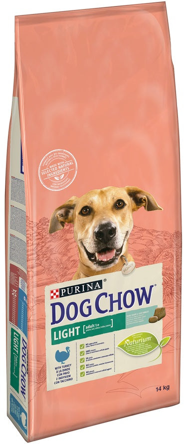 DOG CHOW Hrana uscata pt caini Adult LIGHT, cu Curcan si Orez 14kg