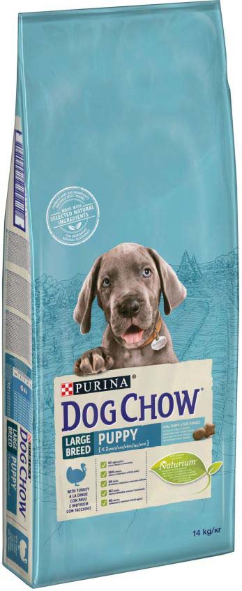 DOG CHOW Hrana uscata PUPPY pt catei Talie Mare, cu Curcan si Orez