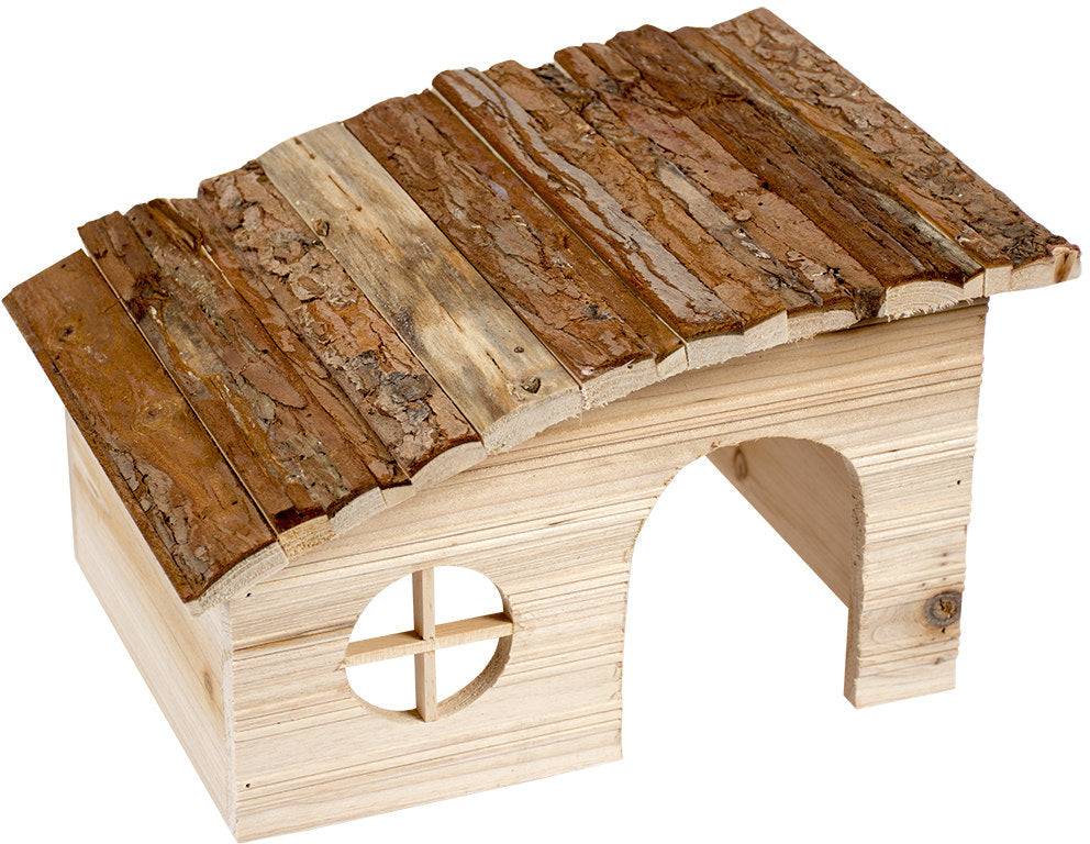 DUVO+ Casuta pentru rozatoare, acoperis inclinat, lemn, 31x23x18cm