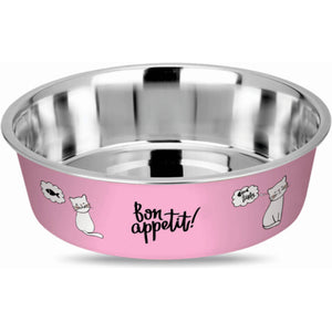 ENJOY Castron inox pentru caini si pisici Bon Appetit, Bubble Gum