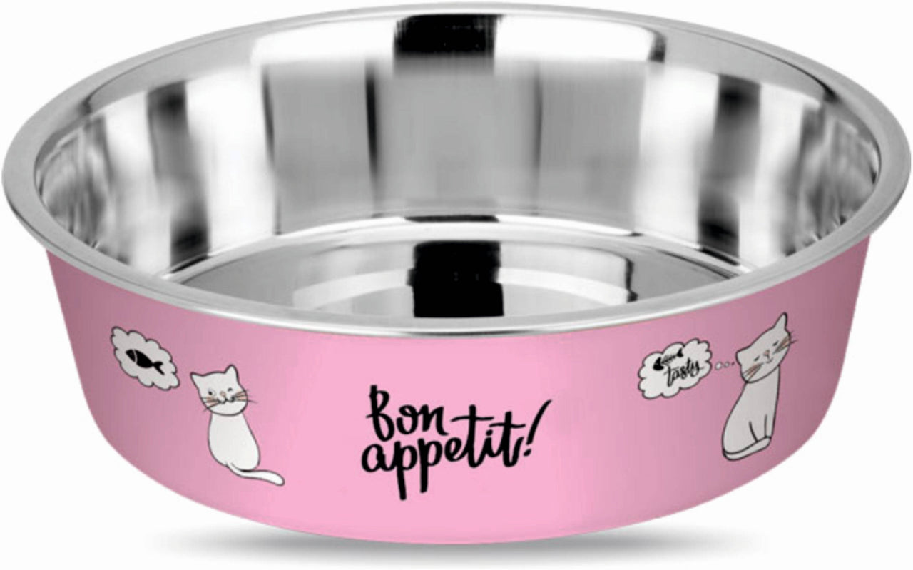 ENJOY Castron inox pentru caini si pisici Bon Appetit, Bubble Gum