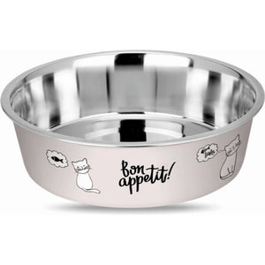 ENJOY Castron inox pentru caini si pisici Bon Appetit, Smoke