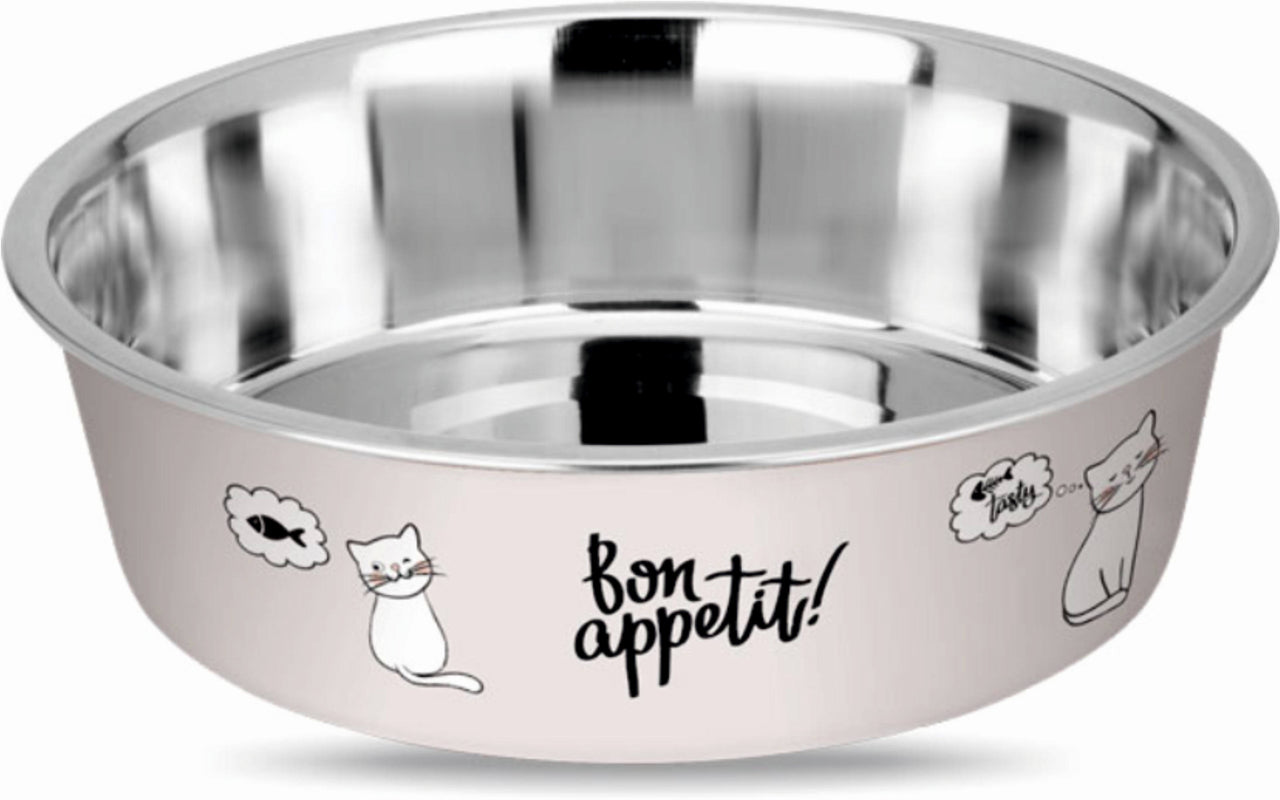 ENJOY Castron inox pentru caini si pisici Bon Appetit, Smoke