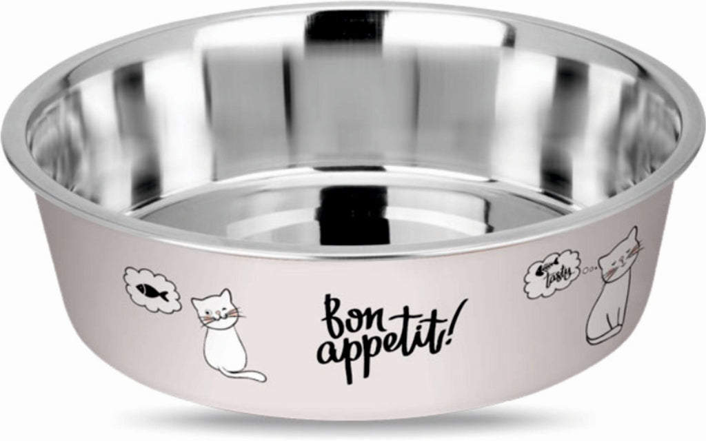 ENJOY Castron inox pentru caini si pisici Bon Appetit, Smoke