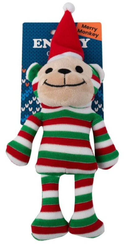 ENJOY Jucarie pentru caini Maimuta, din plus, ed. Craciun, 28 cm