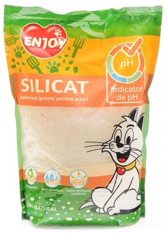 ENJOY Nisip silicat pentru pisici 5L, pH indicator - Maxi-Pet.ro